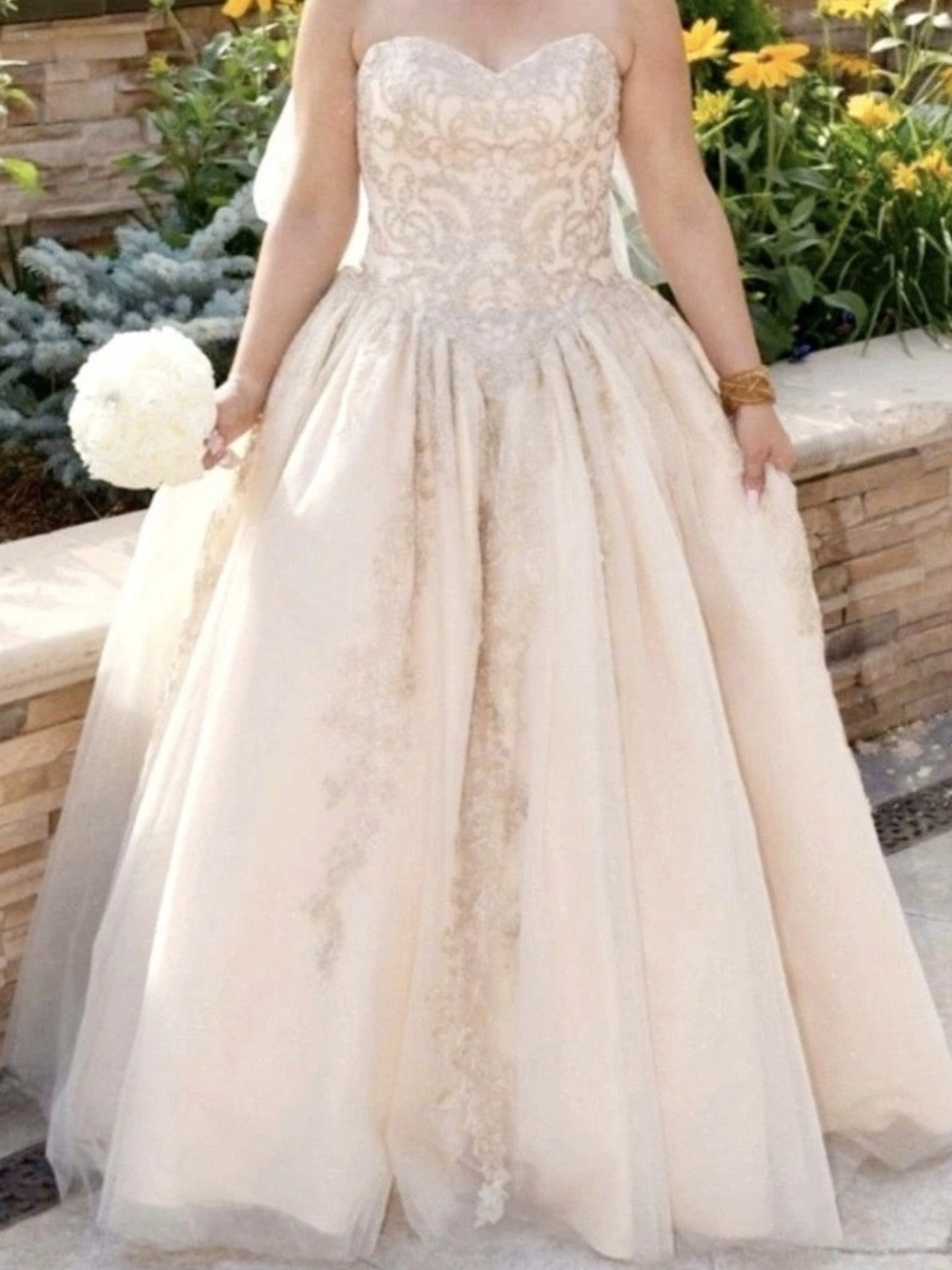 Beautiful  Embellished Wedding Dress with Full Skirt